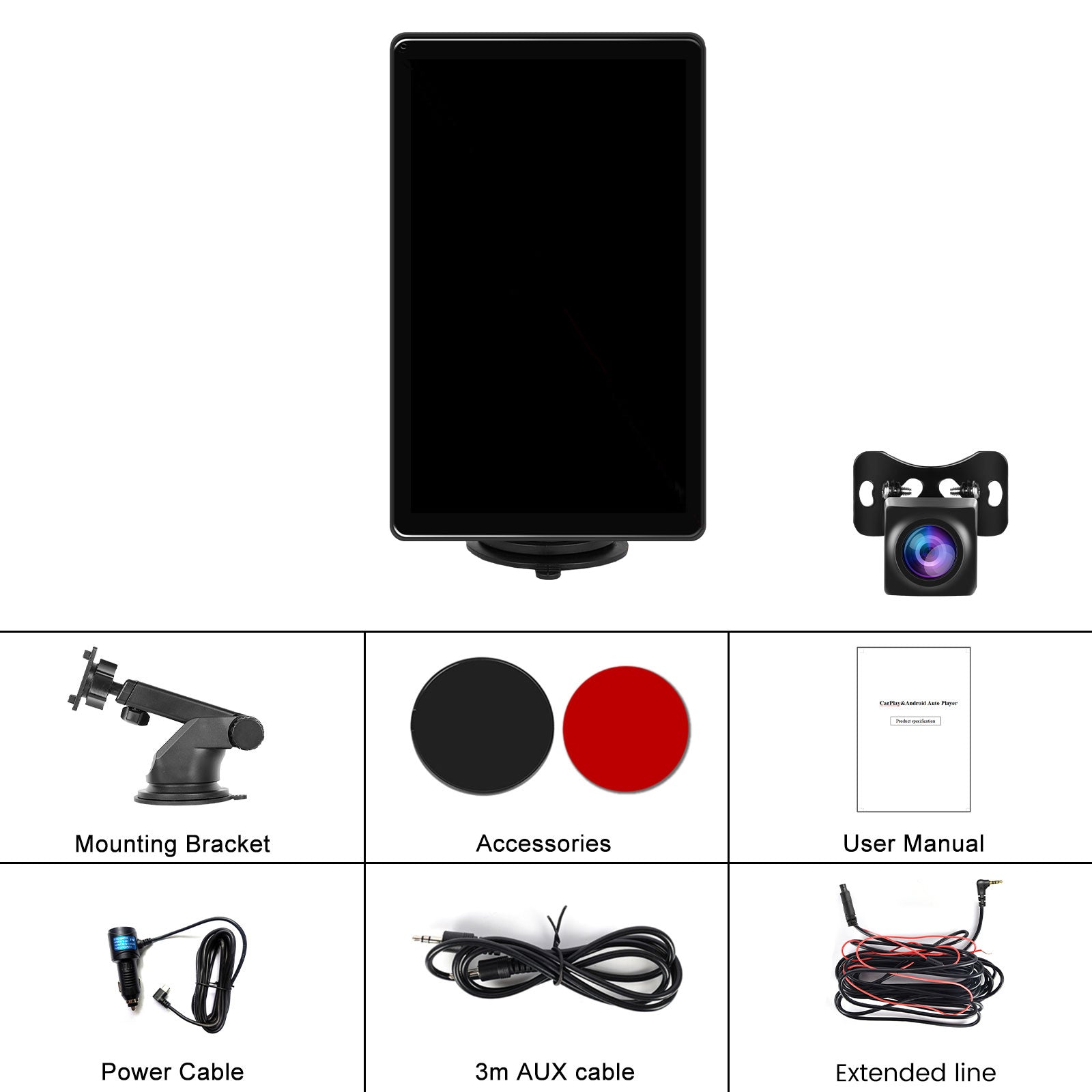 8" Touchscreen Apple CarPlay Android Auto Horizontaal Verticaal Schakelen Weergave