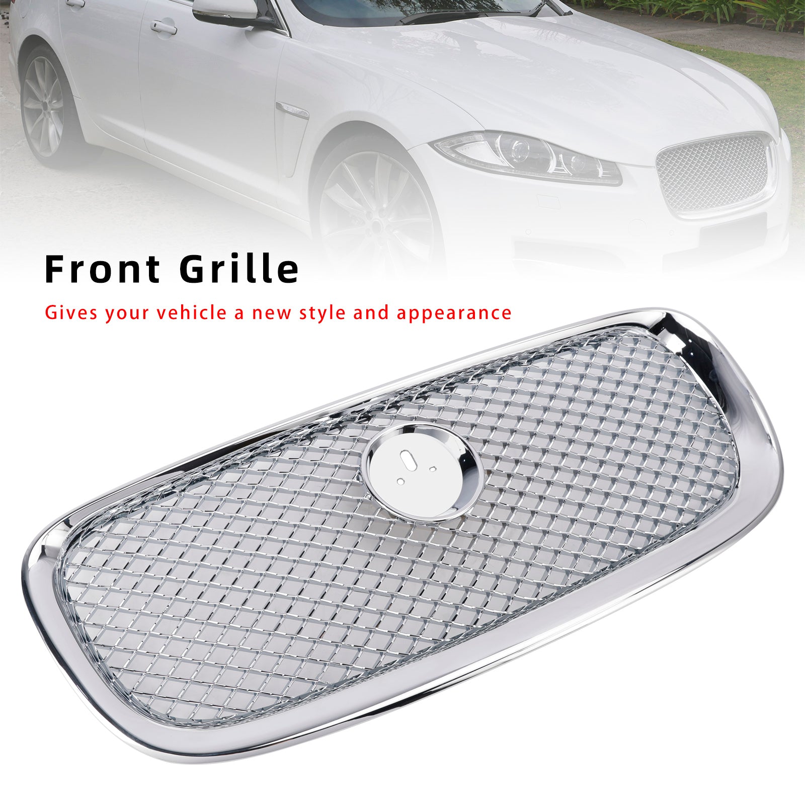 2012 2013 2014 2015 Jaguar XF XF-R Style Front Bumper Grill Grille Chrome