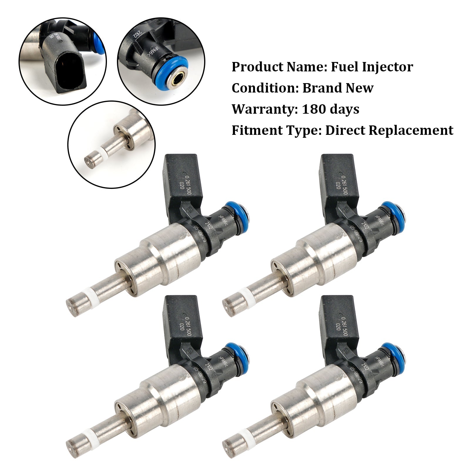 2005-2009 Audi A4 2.0L I4 4PCS Brandstofinjector 06F906036A