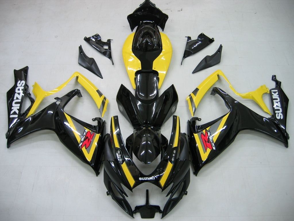 2006-2007 Suzuki GSXR 600 750 Black & Yellow GSXR Racing Fairings Generic