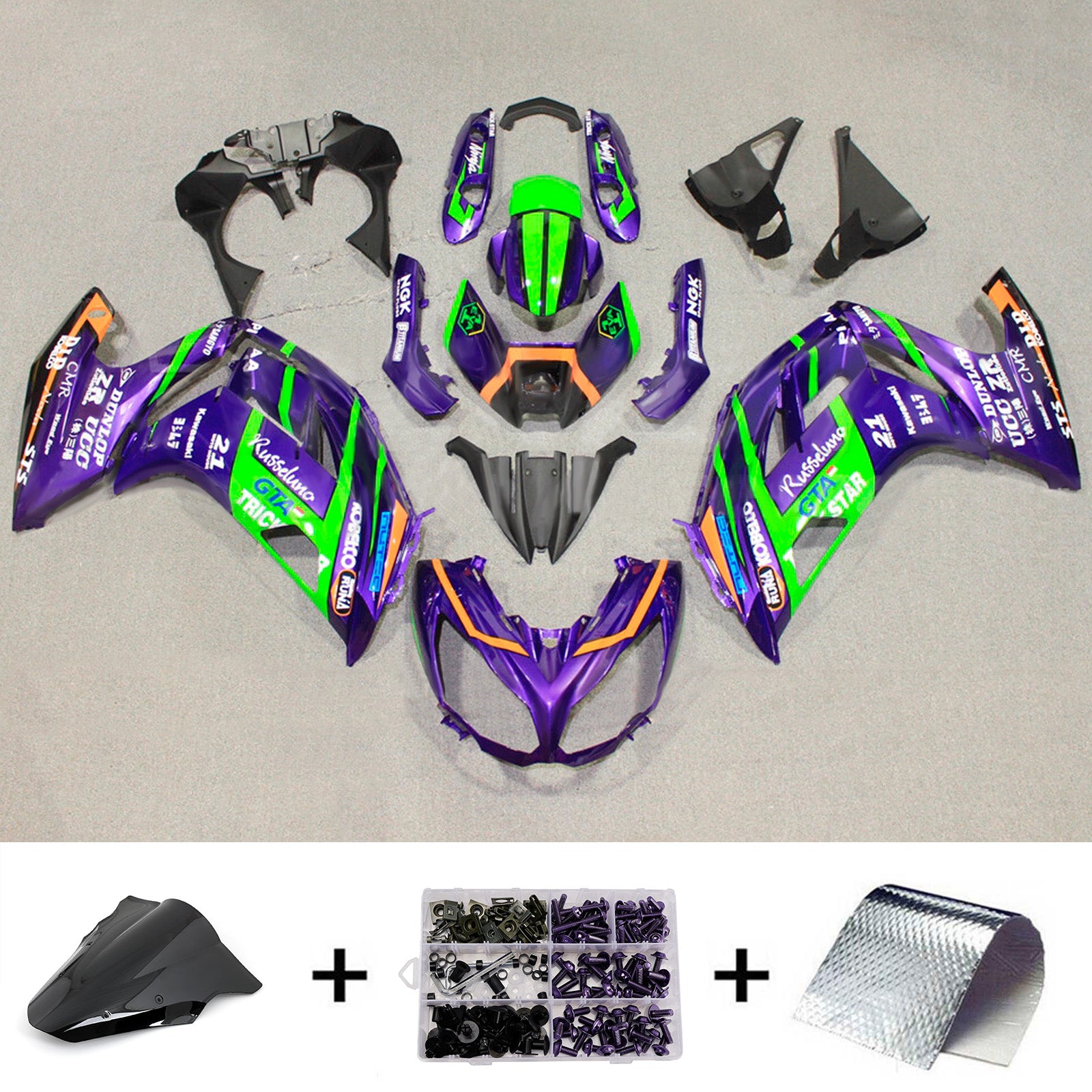 Injection Fairing Kit Bodywork Plastic ABS fit For Kawasaki ER-6F Ninja650 2012-2016