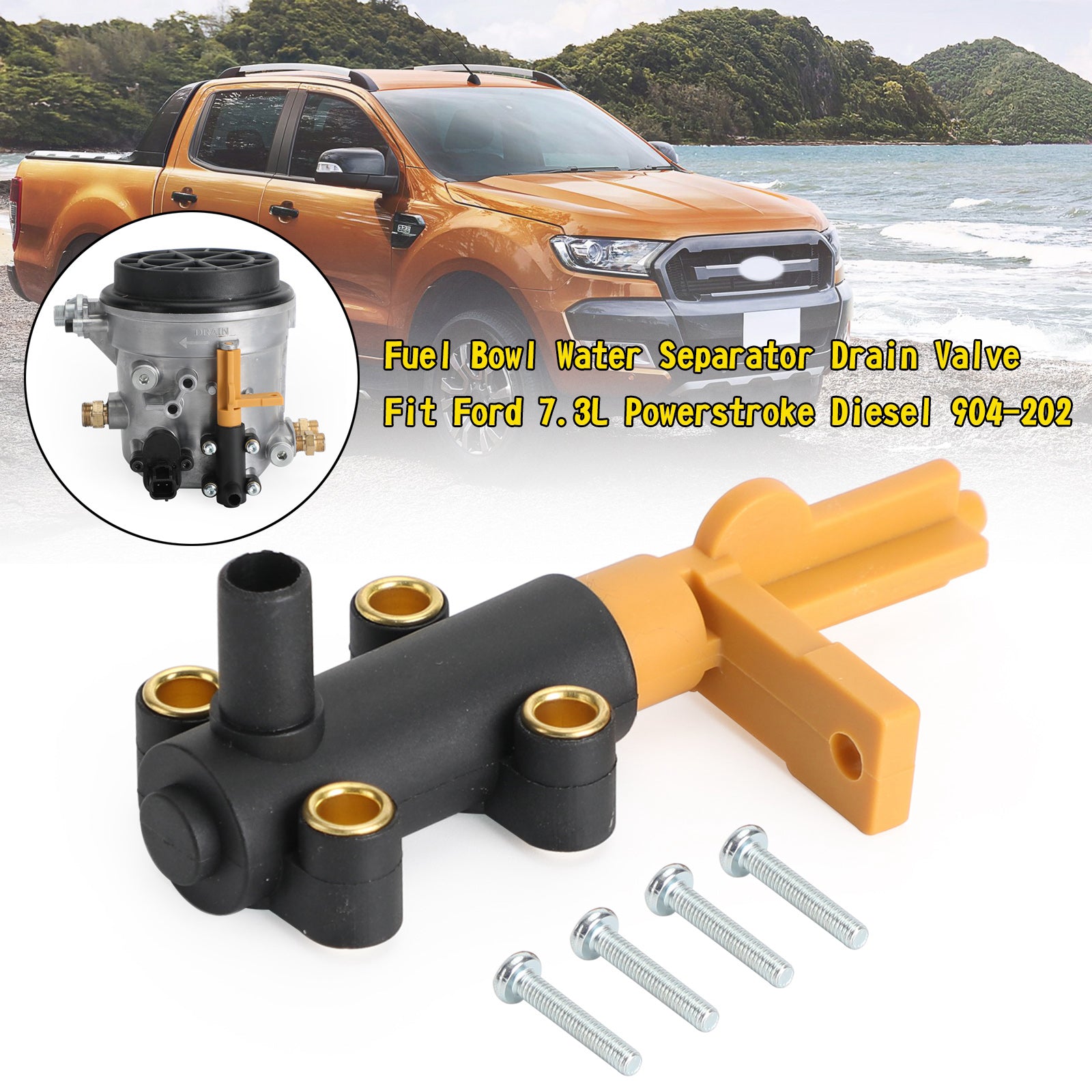 Fuel Bowl Water Separator Drain Valve Fit Ford 7.3L Powerstroke Diesel 904-202