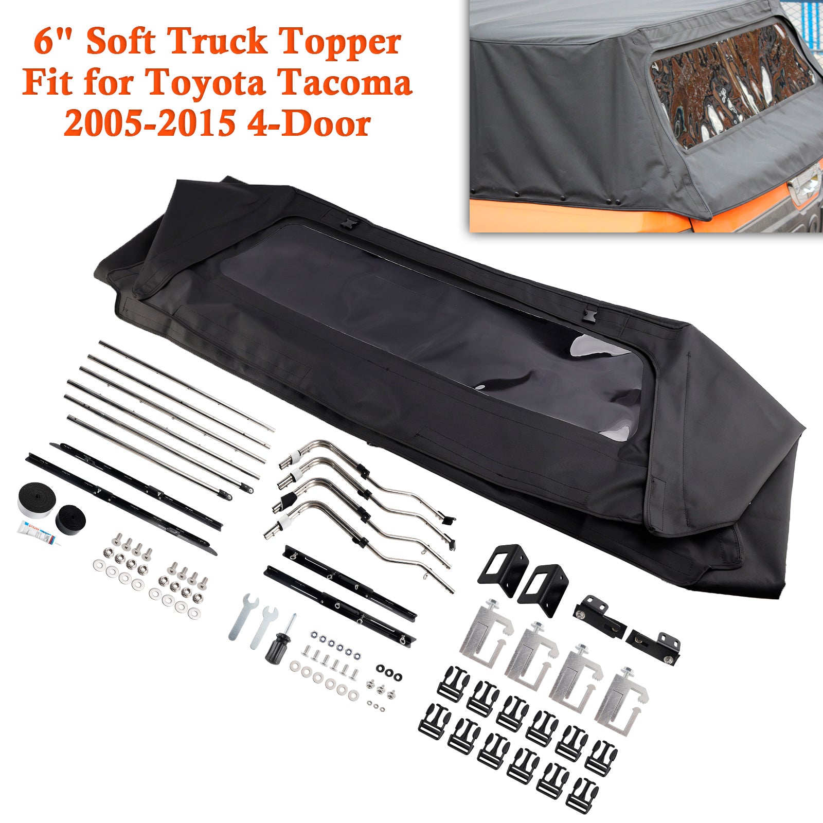 Toyota Tacoma 4 portas 2005-2015 6" Capa de caminhão macia