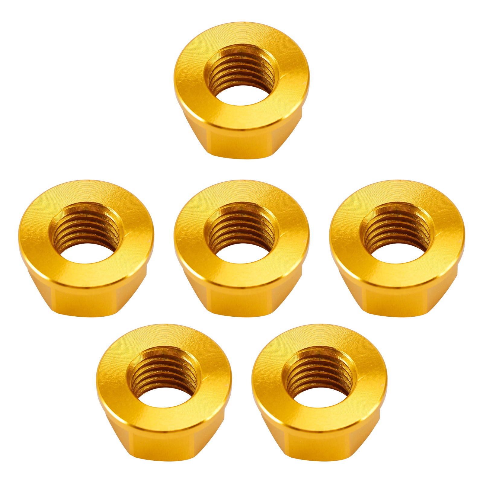 Paquet de 6 écrous de bride de pignon arrière en aluminium M10X1.5mm or pour moto vélo