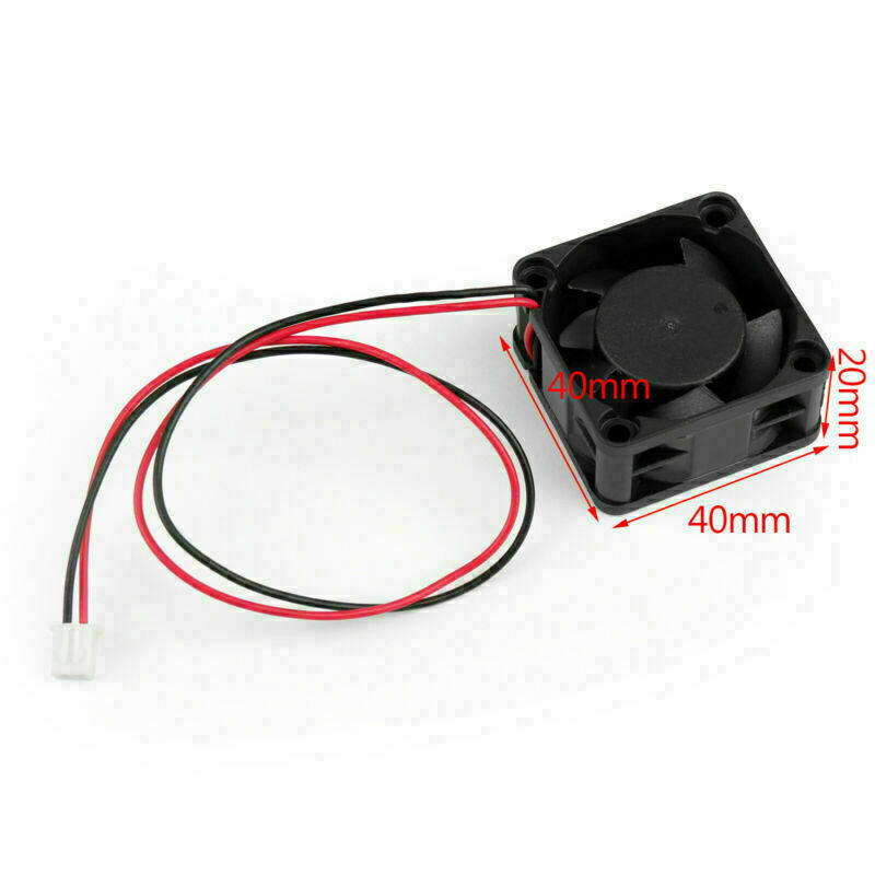 2 4020s DC PC 40x40x20mm SQ Pin Fan Computer Wire 0.13A 12V Brushless Cooling