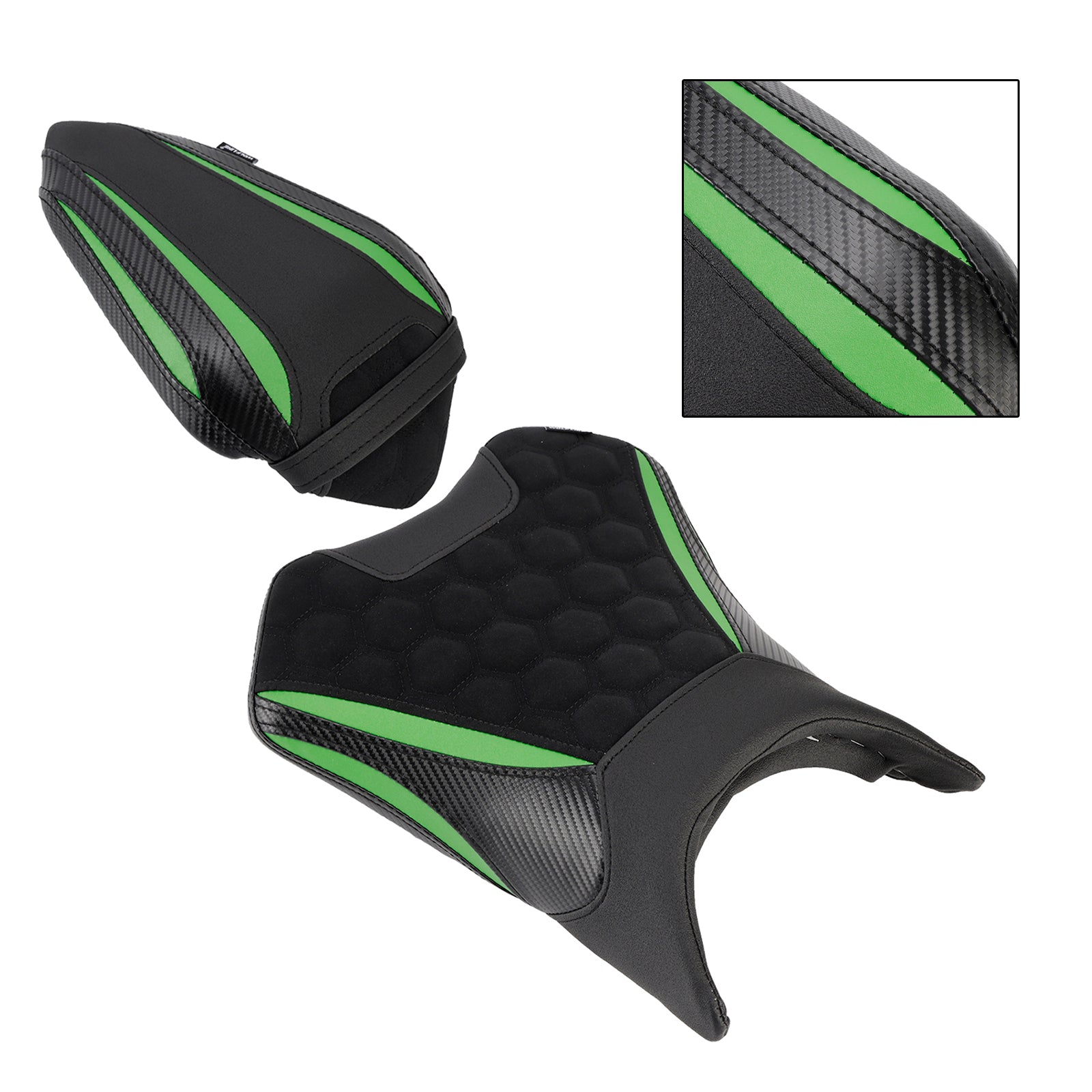 Front&Rear Raider Passenger Cushion Kit Black2 For Kawasaki Ninja 500 Z500 24-25