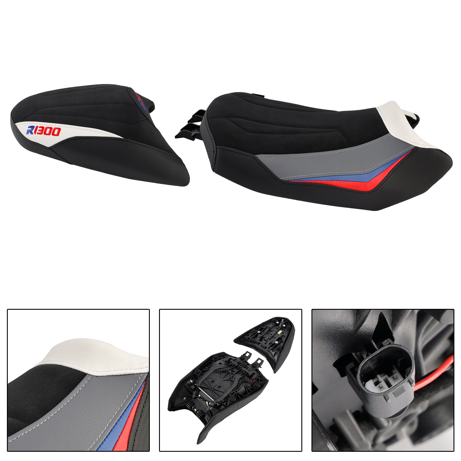 Driver&Passenger Seat Kit Rear Cushion White For Bmw R1300Gs R 1300 Gs 24-25