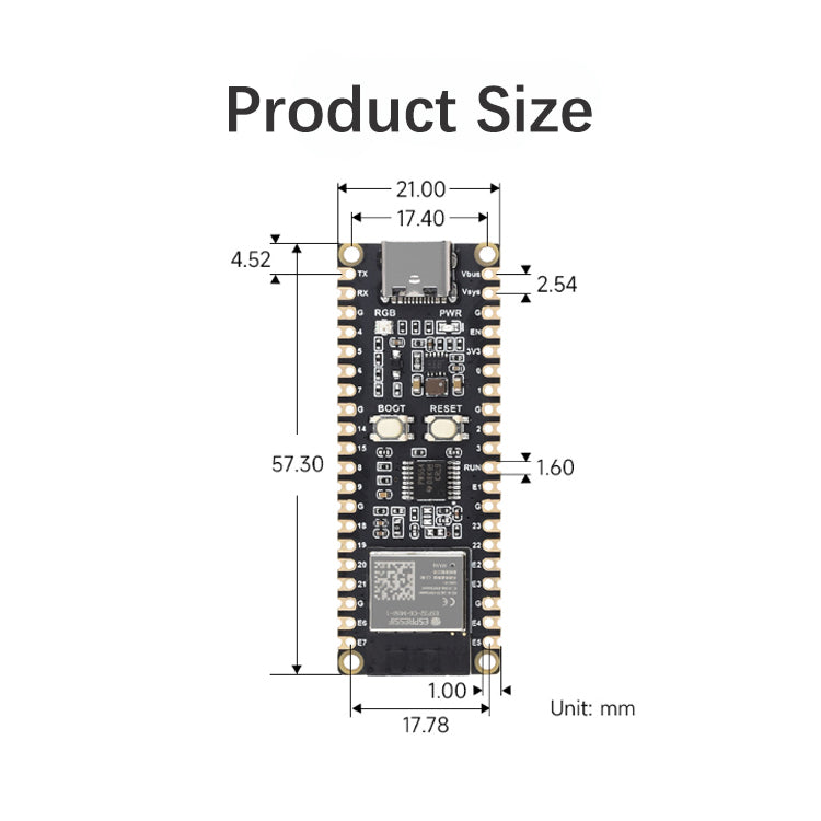 ESP32-C6 Microcontroller-ontwikkelbord 160 MHz Single Core-processor Pi Pico