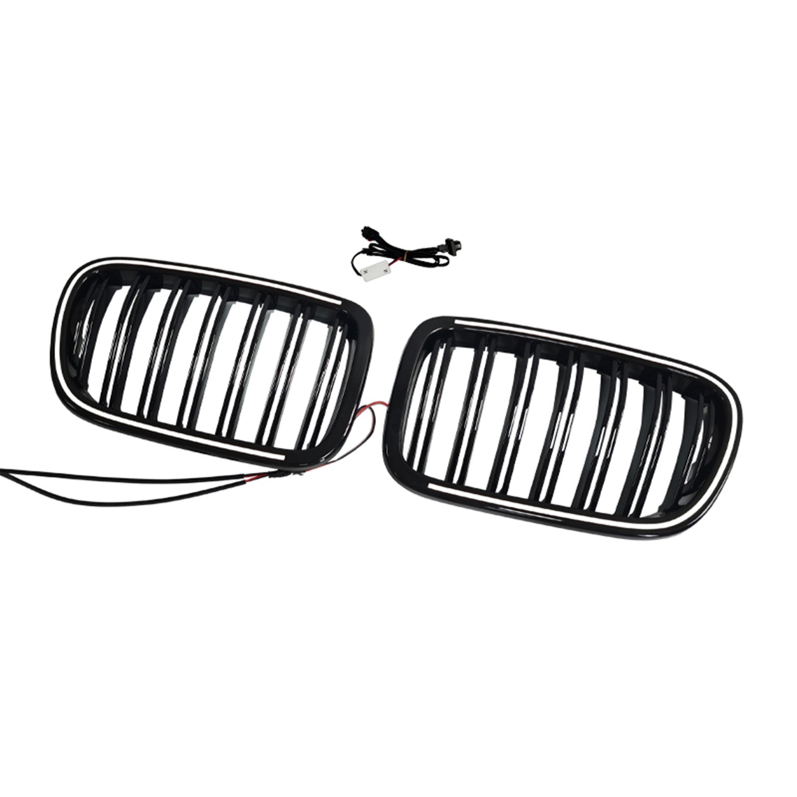 Black Front Bumper Kidney Grill Grille Fit BMW X3 F25 2011-2014 Dual Line