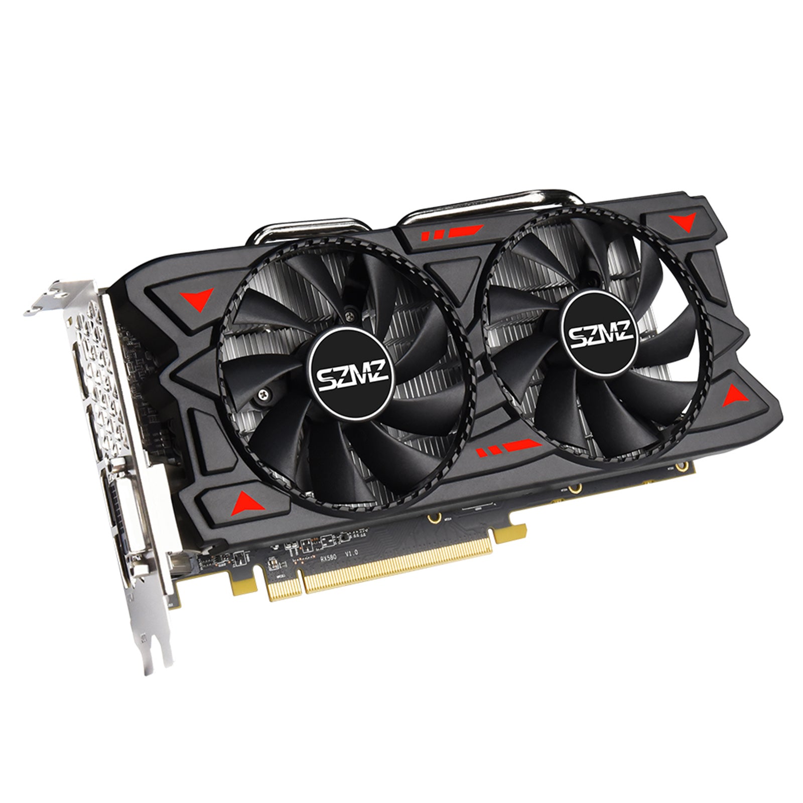 RX580 8G Onafhankelijke grafische kaart Dubbele ventilatoren Desktopcomputerverlichtingskaart