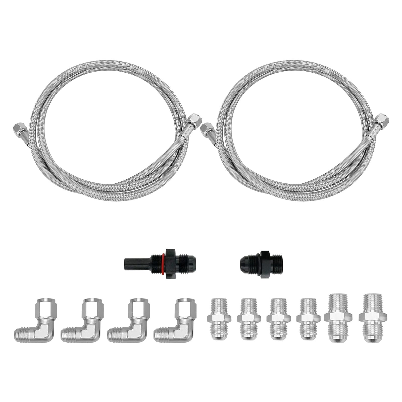 70" SS Braided Transmission Cooler Hose Line For Turbo 700R4-4L60-4L60E - 4L65E