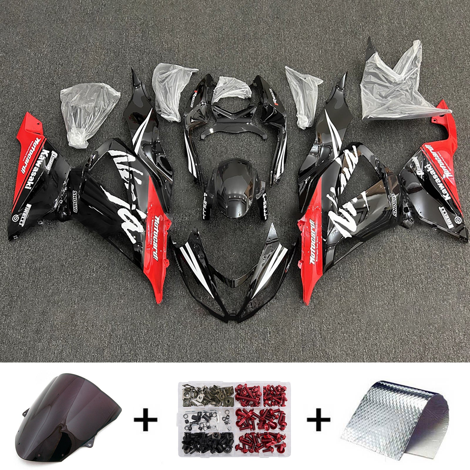 Kit carena iniezione carrozzeria in plastica ABS adatta per Kawasaki ZX6R 636 2013-2018