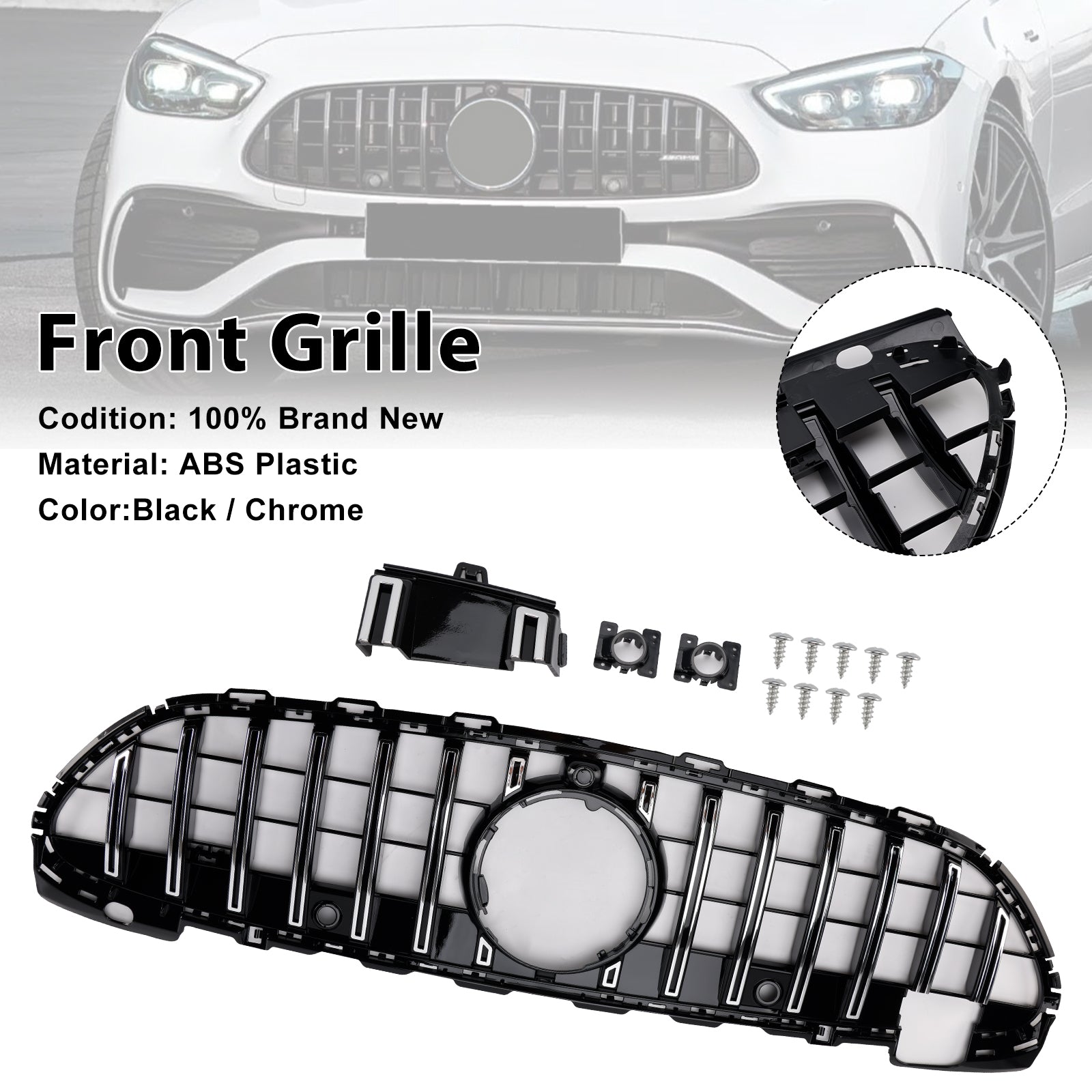 Mercedes-Benz 2022-2023 W206 Met camera GT-R-stijl voorbumpergrille