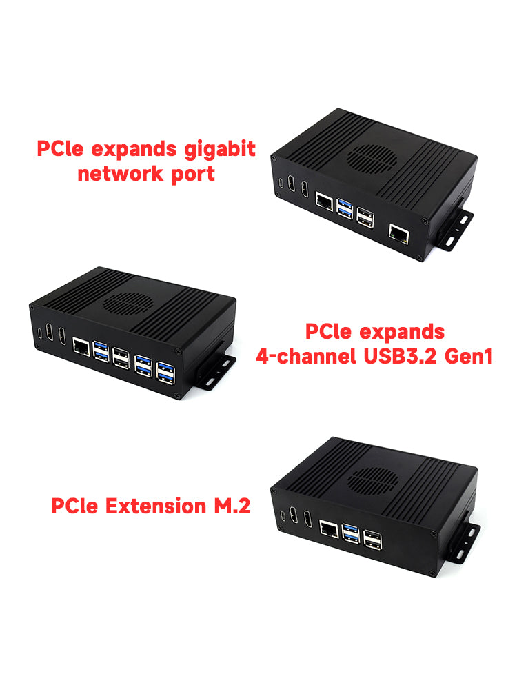 Extension Raspberry Pi 5 tout-en-un, plaque d'extension PCIE, Double sortie HDMI 4K