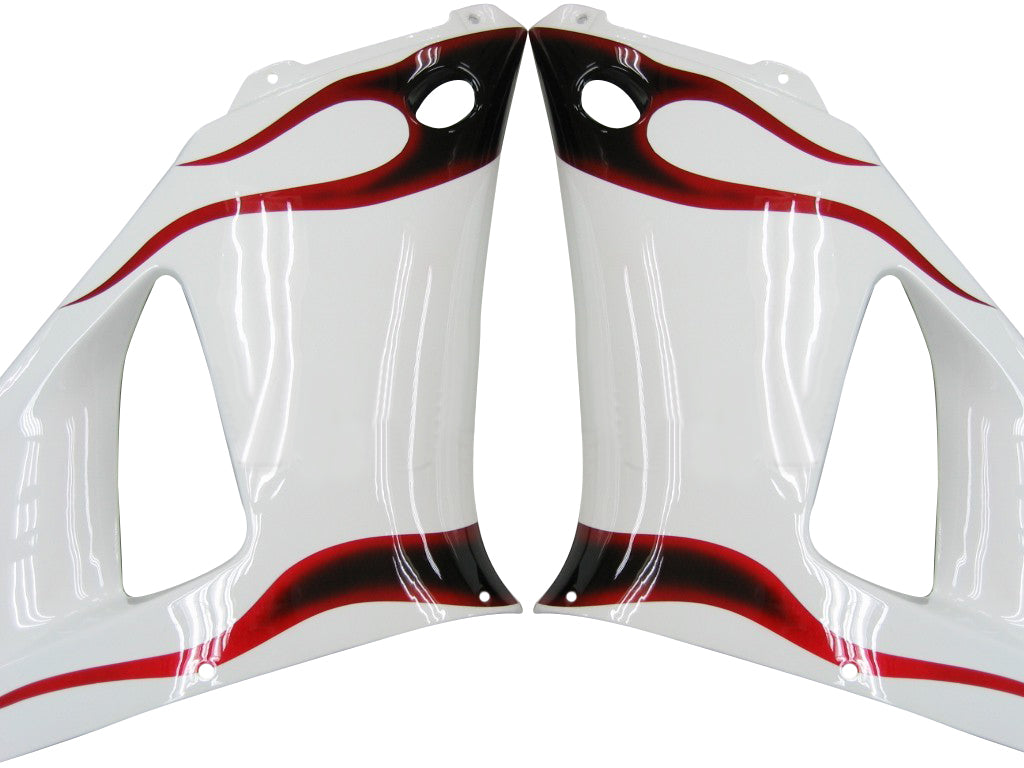 1998-1999 Yamaha YZF-R1 White & Red Flame Racing Fairings Generic