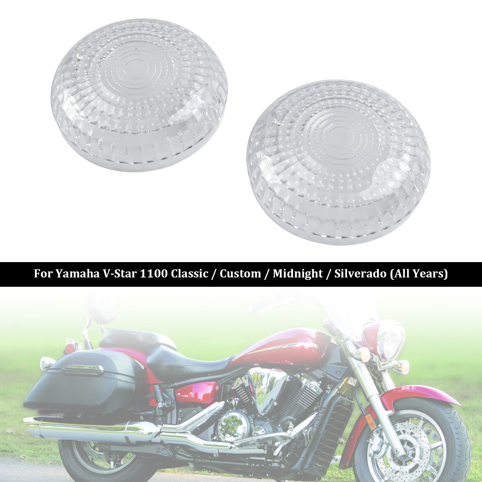 Front/Rear Turn Signals Lens Cover For Yamaha V-Star1100 XVS650 Road Star