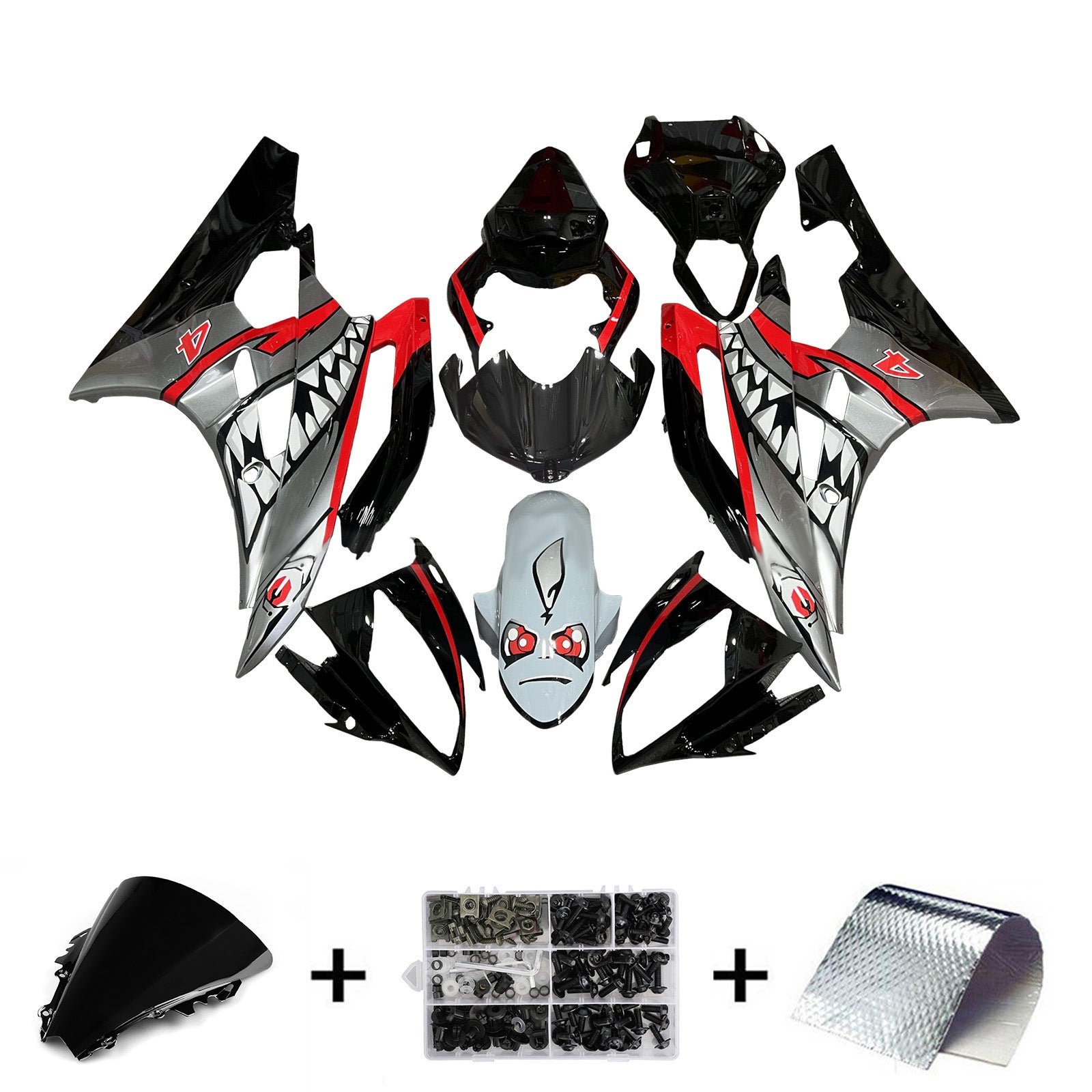Kit de carénage d'injection carrosserie plastique ABS pour Yamaha YZFR6 YZF-R6 2006-2007