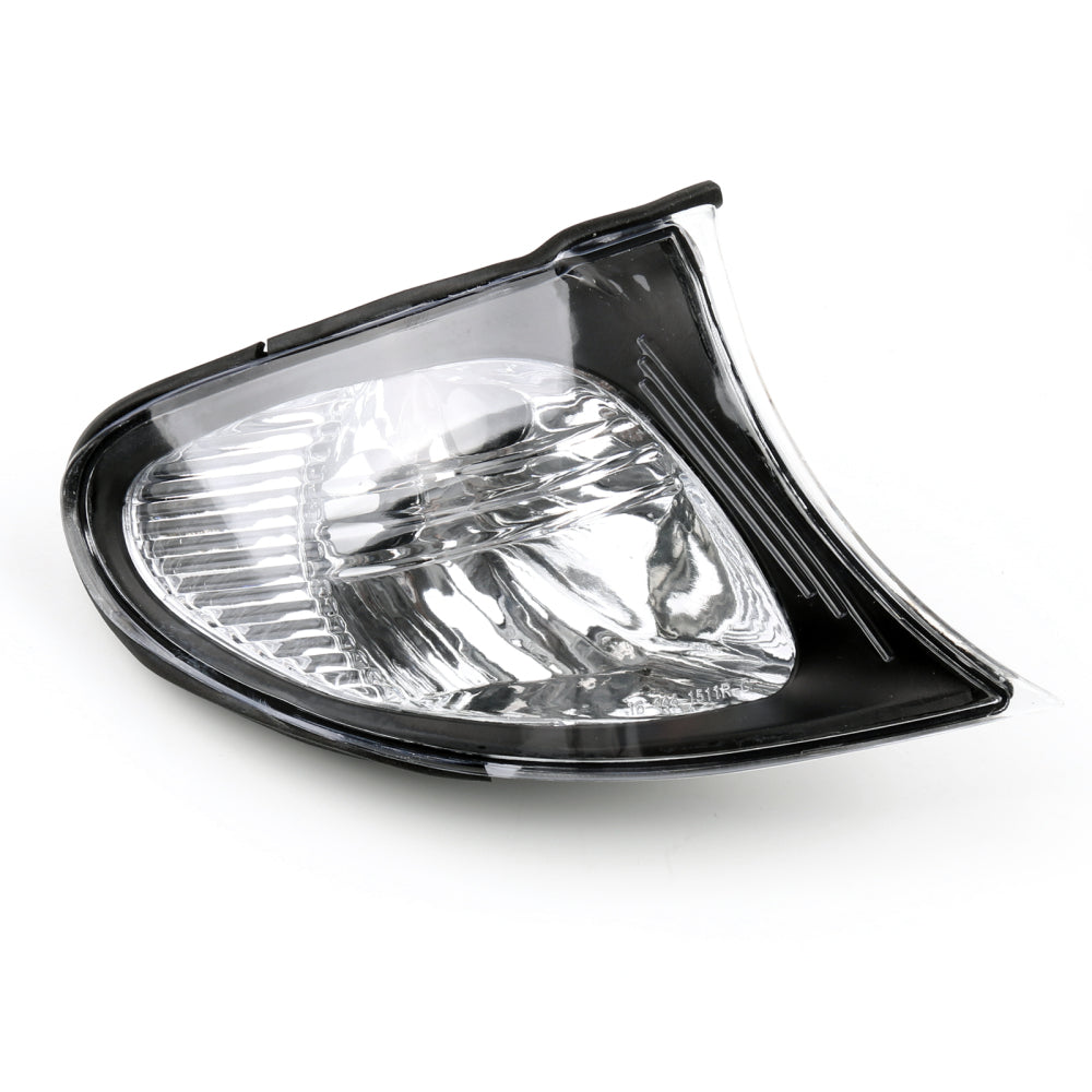 Areyourshop Corner Lights - Crystal Clear W/ Smoke Trim Fit For 02-05 BMW E46 3-Series 4Dr Euro