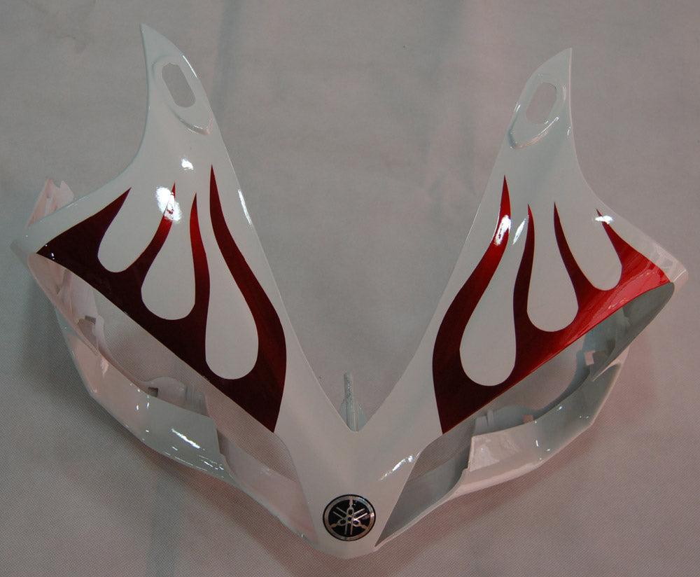 2007-2008 Yamaha YZF-R1 White & Dark Red Flame Racing Fairings Generic