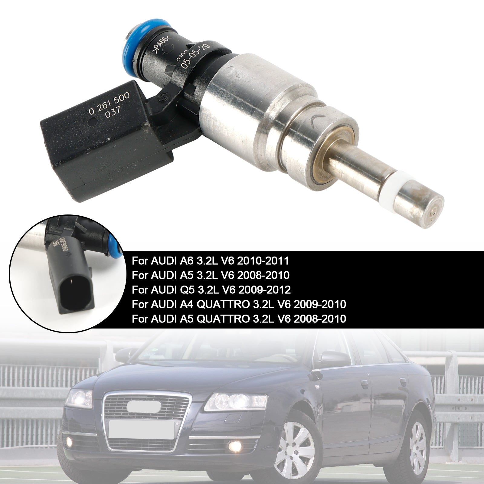 1 PIÈCES Injecteur De Carburant 06E906036F Pour Audi Q5 A4 A5 A6 3.2L V6 2008-2011 0261500037