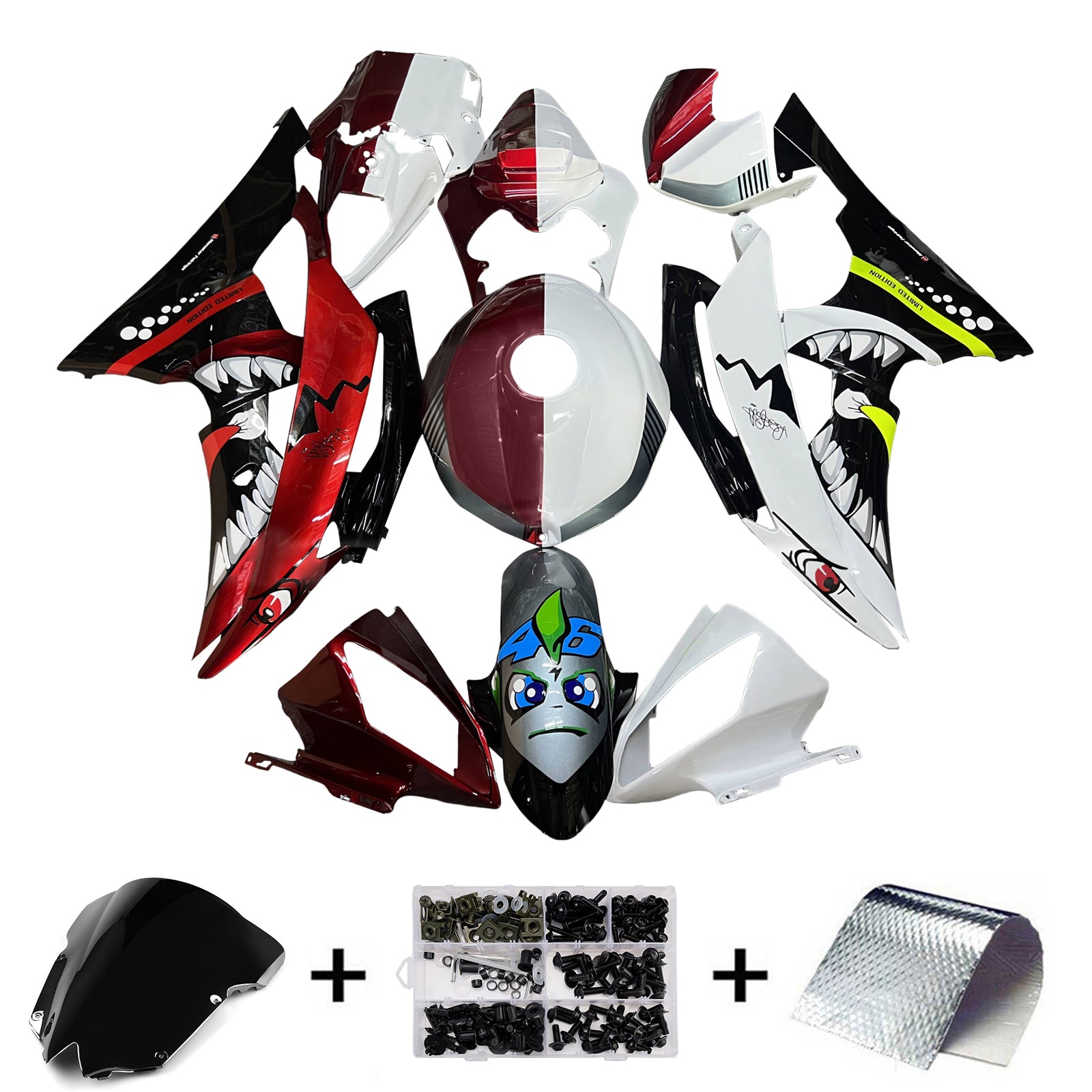 Kit de carénage d'injection carrosserie plastique ABS pour Yamaha YZFR6 YZF-R6 2008-2016