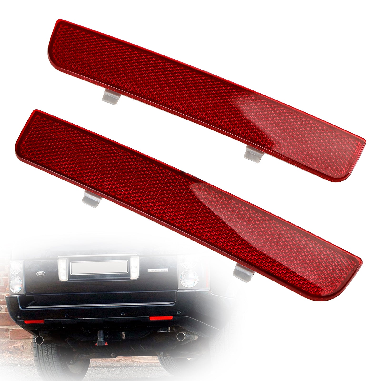 2x rood achterbumperreflector stopremlicht voor Range Rover L322 Freelander 2