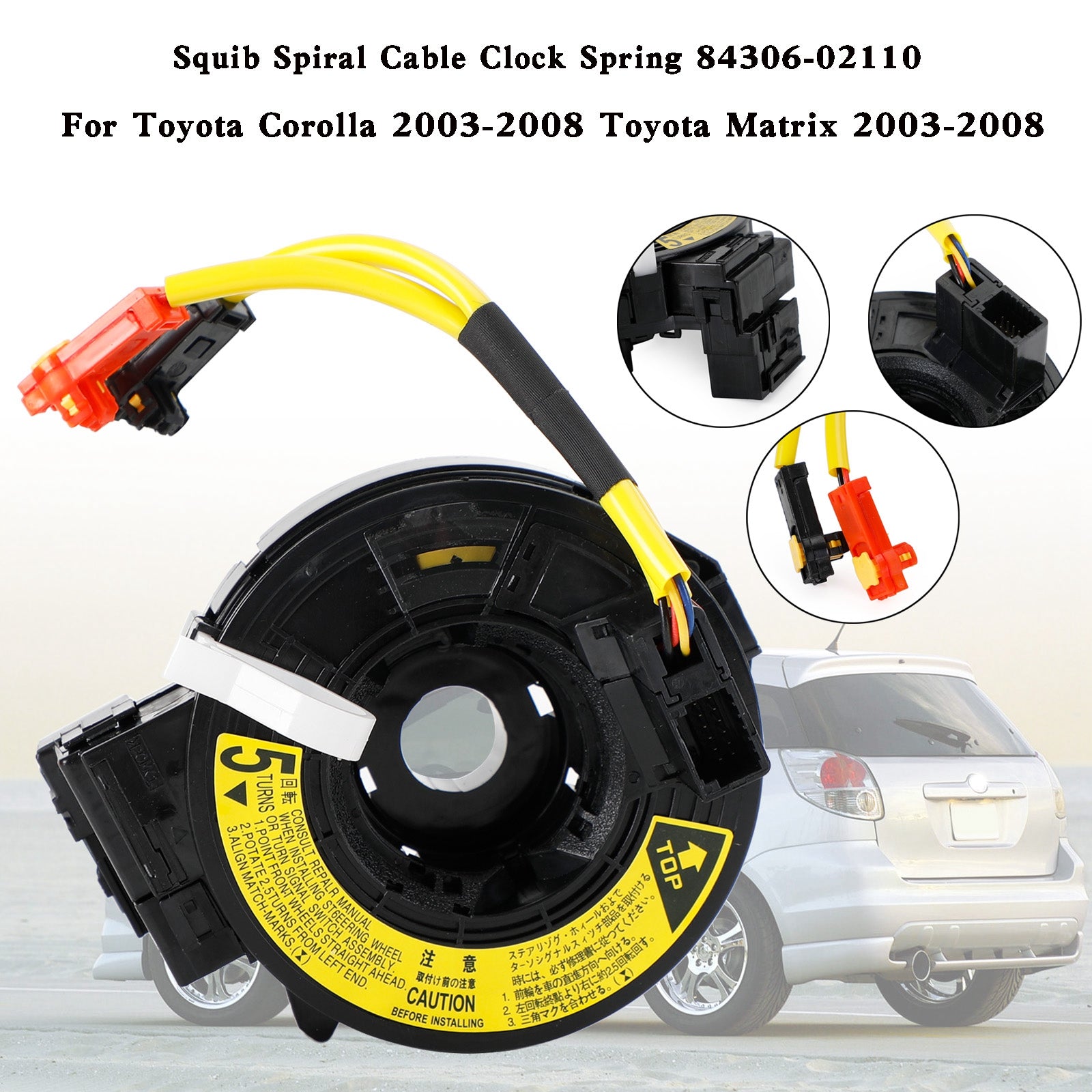 Squib Spiral Cable Clock Spring 84306-02110 For Toyota Corolla 2003-2008