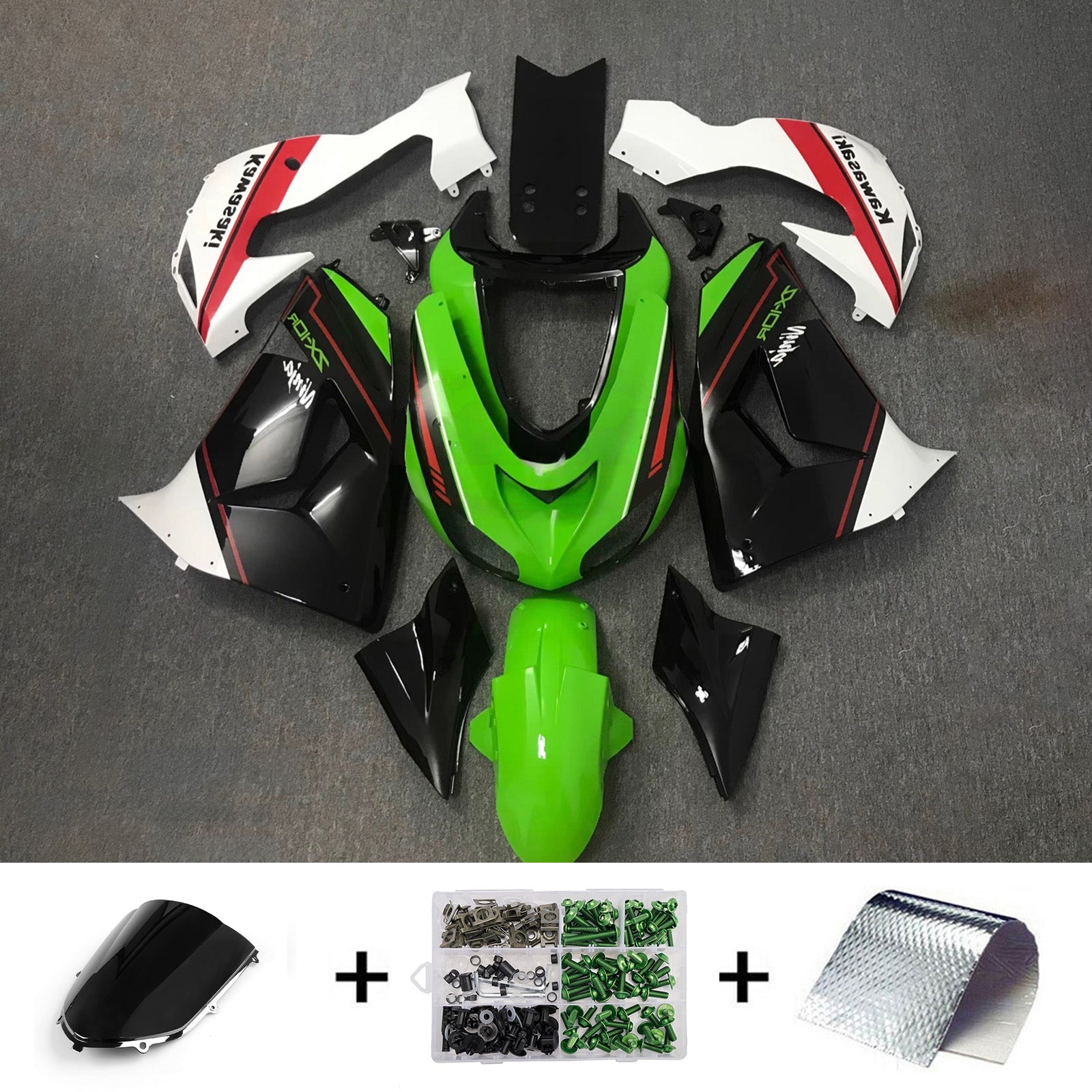 Kit carena iniezione carrozzeria in plastica ABS adatta per Kawasaki ZX10R 2006-2007