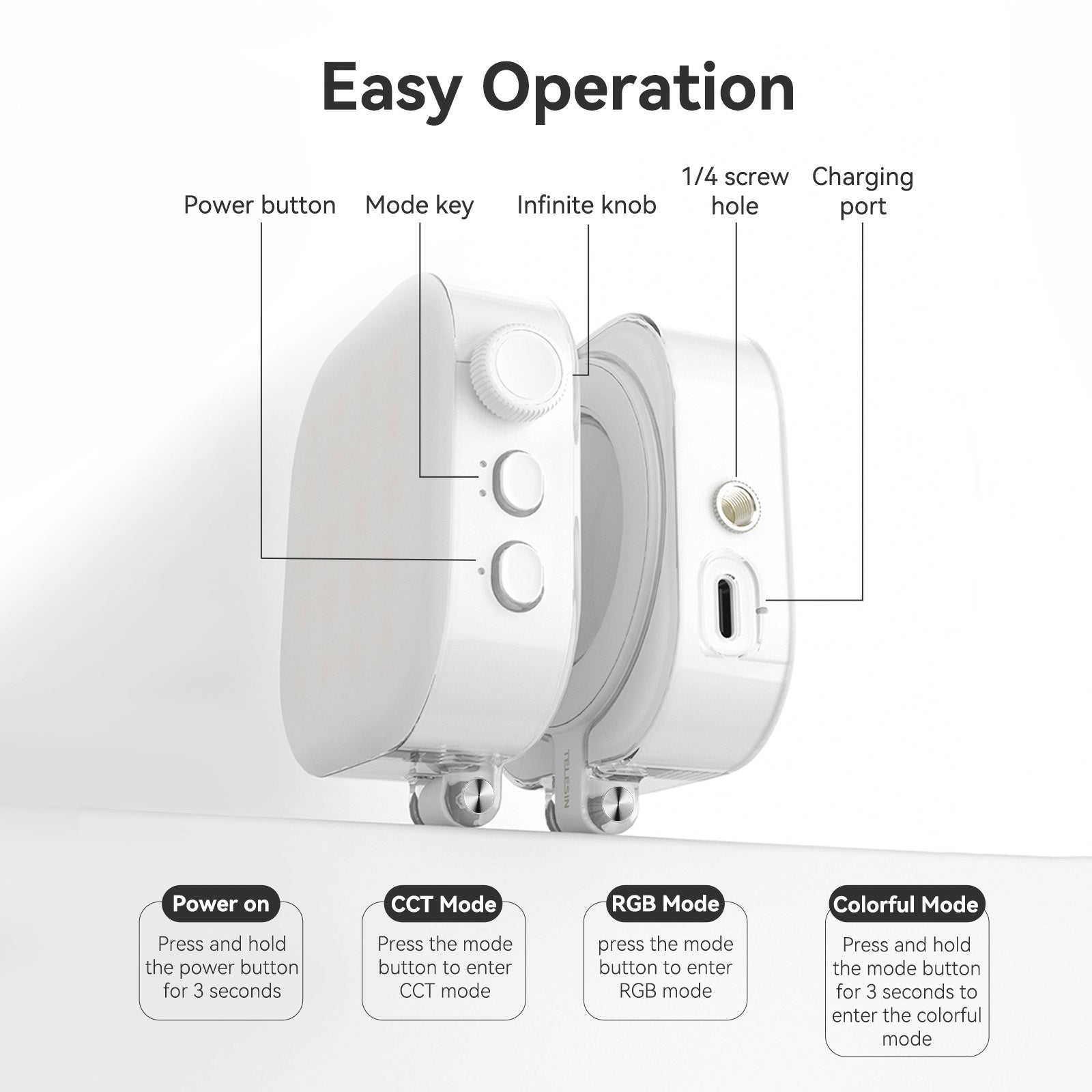 Full Color Mobile Phone Magnetic ICE Cube Light Mini Desktop Portable Fill Light