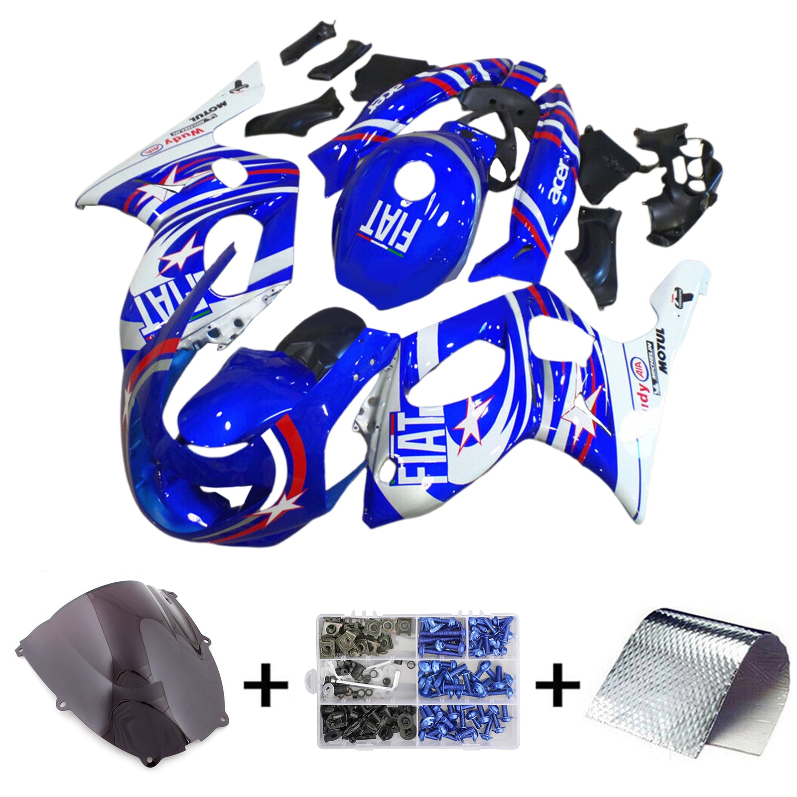 1996-2007 Yamaha YZF 600R Thundercat Kit de carénage d'injection carrosserie plastique ABS