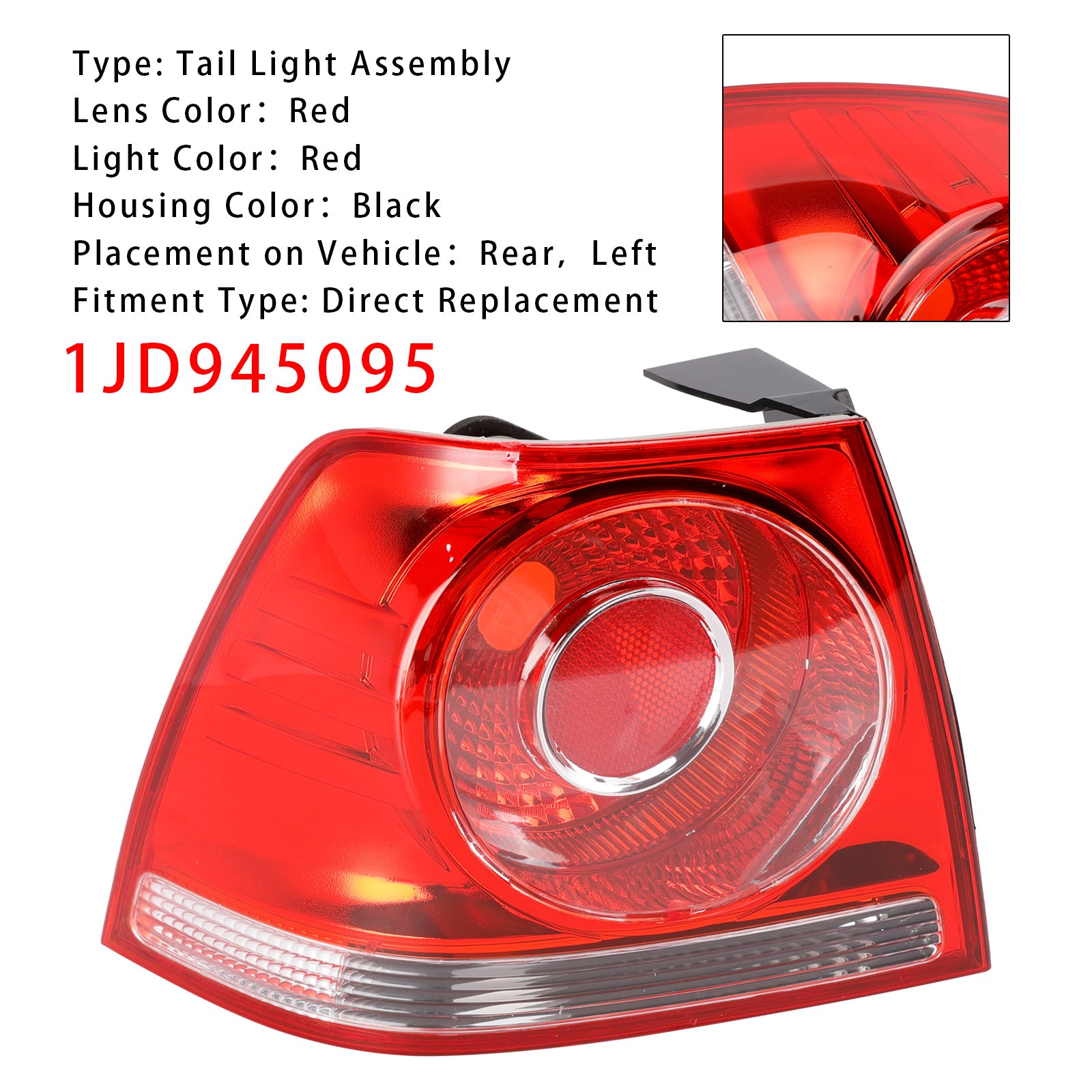 Left Tail Light Lamp 1JD945095 For VW Bora GLI 2006-2011