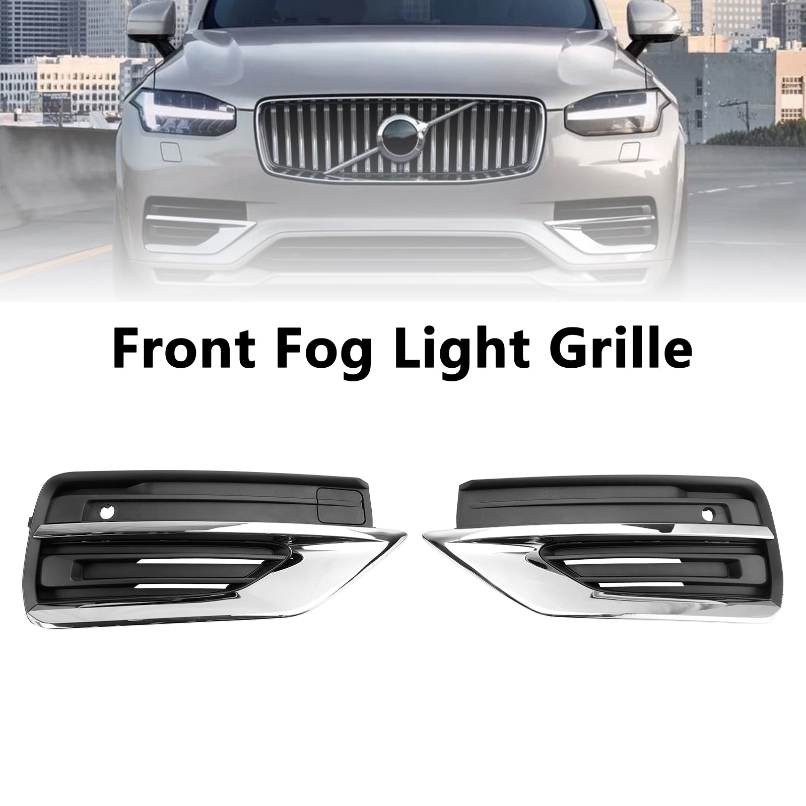 2021-2024 Volvo XC90 2PCS Front Bumper Fog Light Grille Fog Lamp Grille 31663514