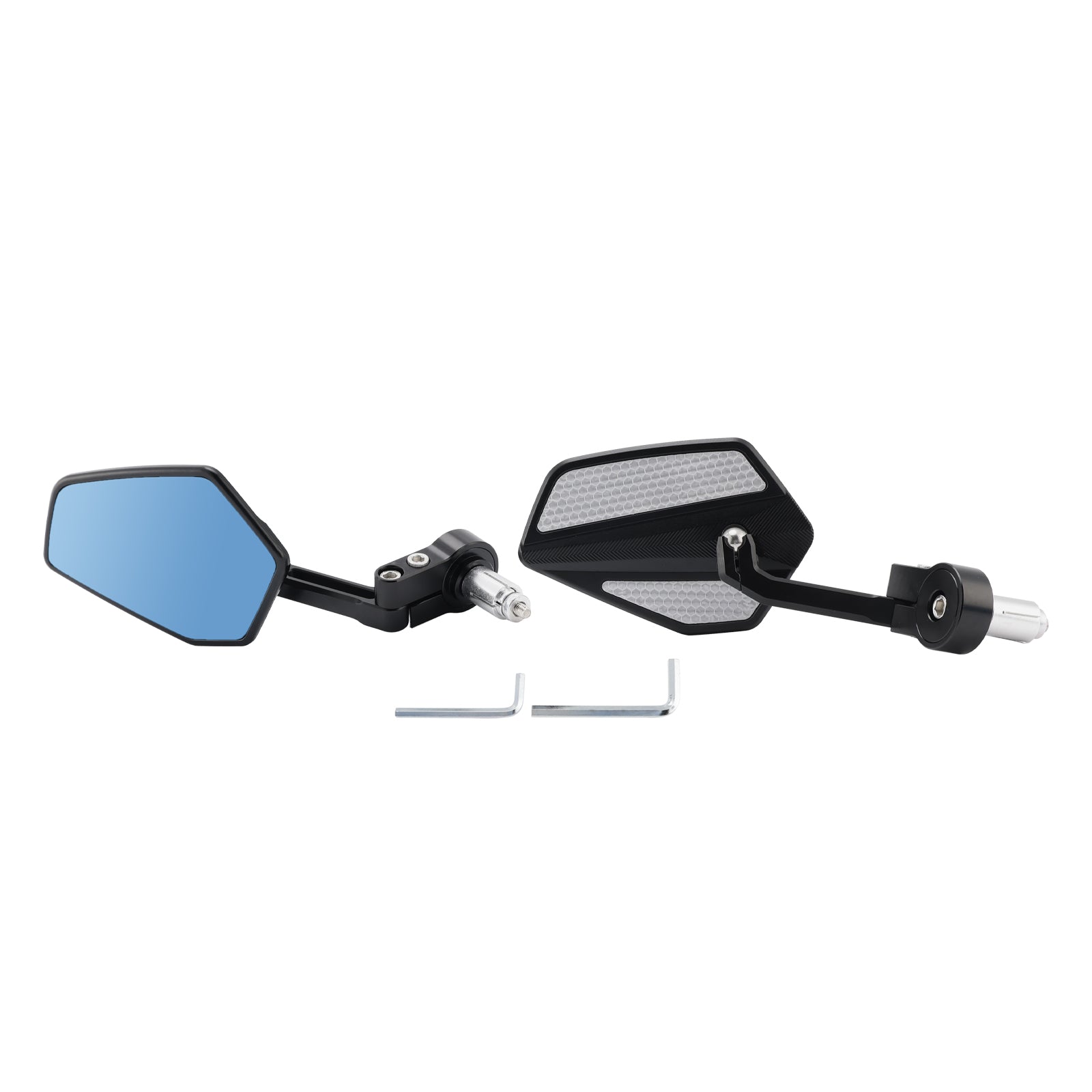 Ensemble de rétroviseurs d'extrémité de guidon en aluminium CNC noir 7/8" Rétroviseurs universels