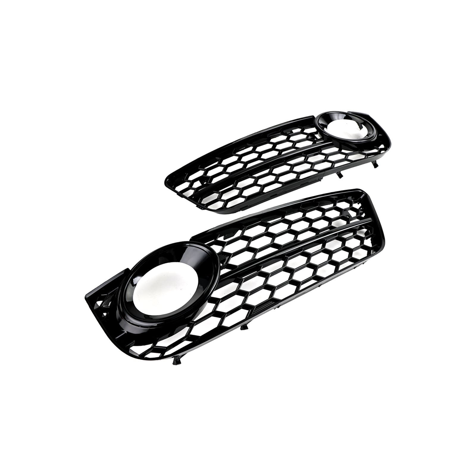 Pair Honeycomb Front Fog Lamp Cover Grille Grill Fit Audi A5 2007-2011