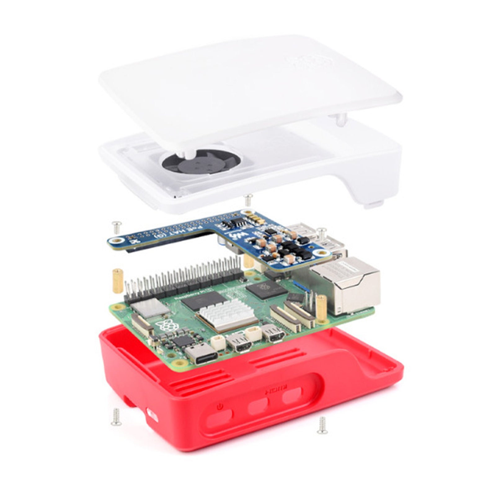 Raspberry Pi 5 Ethernet-uitbreidingskaart PoE-voedingsmodule 802.3af/at