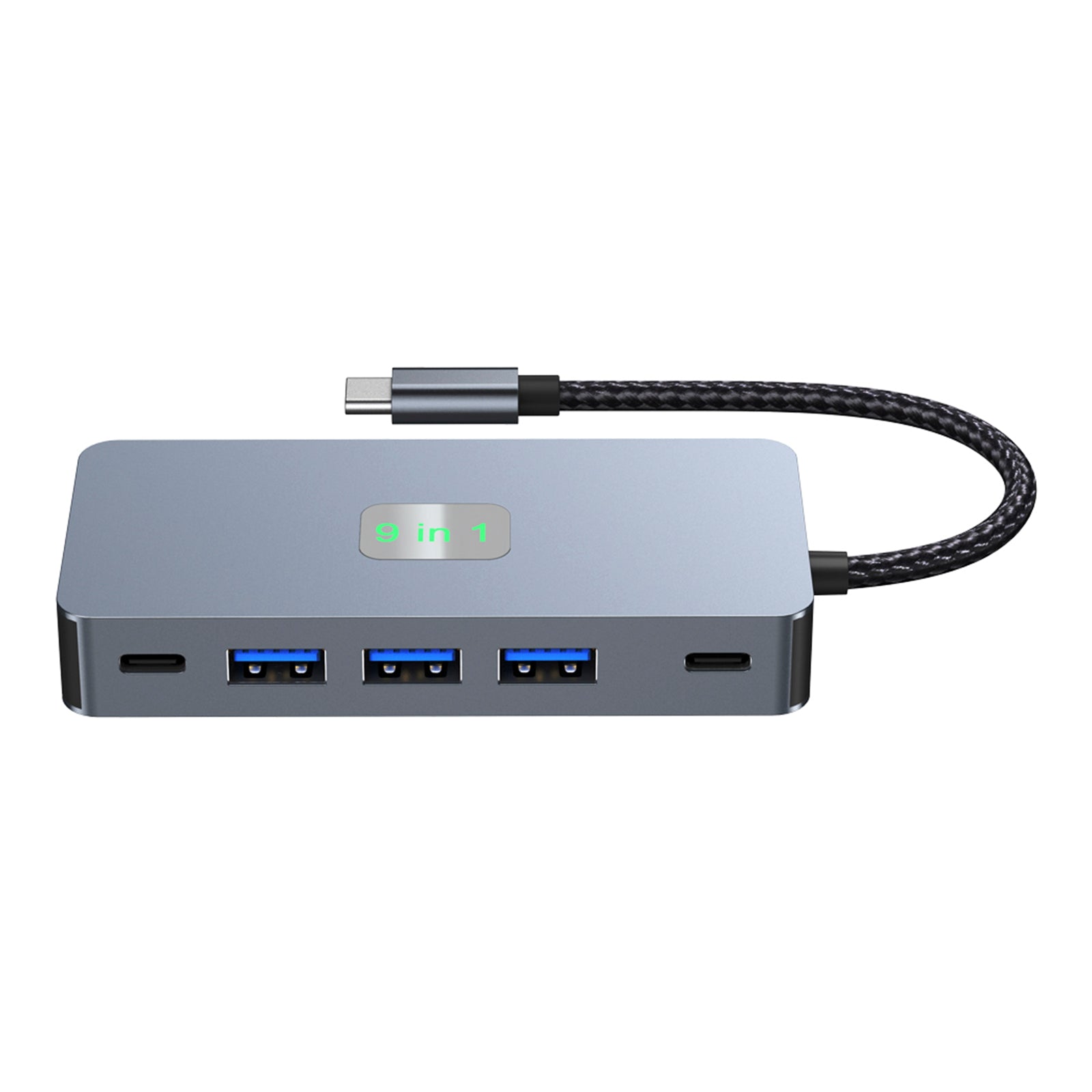 9 en 1 TYPE-C a RJ45(Gigabit)+USB3.0*3+HDMI+USB-CS Data+PD100W+SD/TF iPad Pro