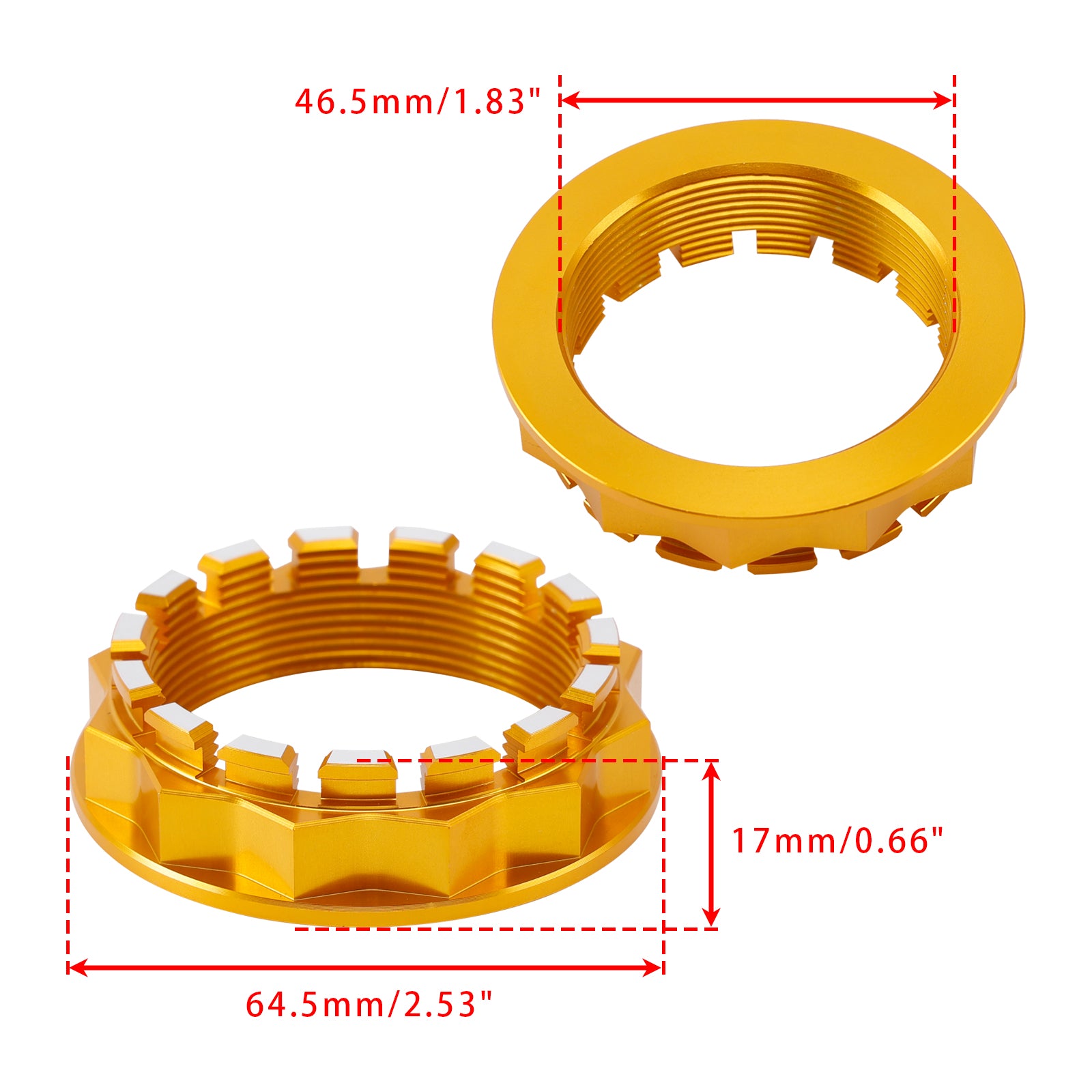 Gouden achterwielmoerset voor Ducati Streetfighter Multistrada Diavel SS939/950/S