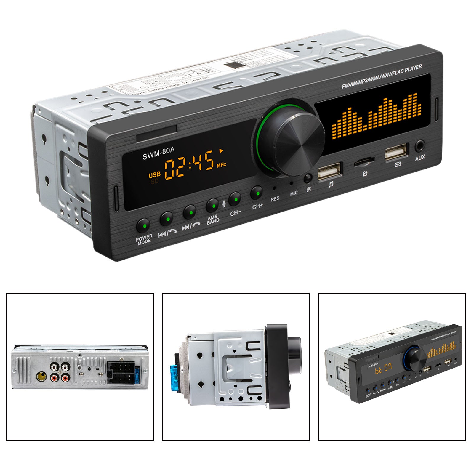 SWM-80A 1 DIN autoradioradio met ondersteuning voor positionering MP3-speler Bluetooth FM AM