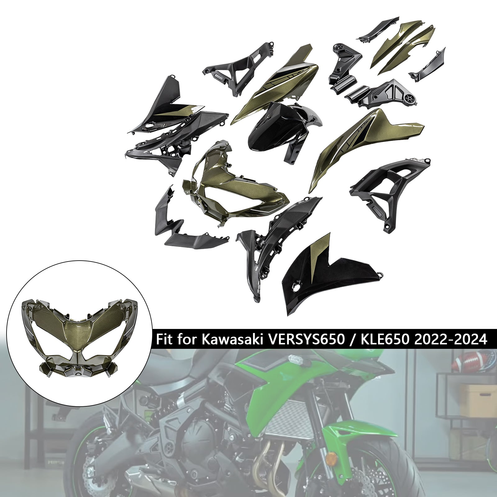 2022-2024 Kawasaki VERSYS 650 KLE Injection ABS Bodywork Fairing Kit 06#