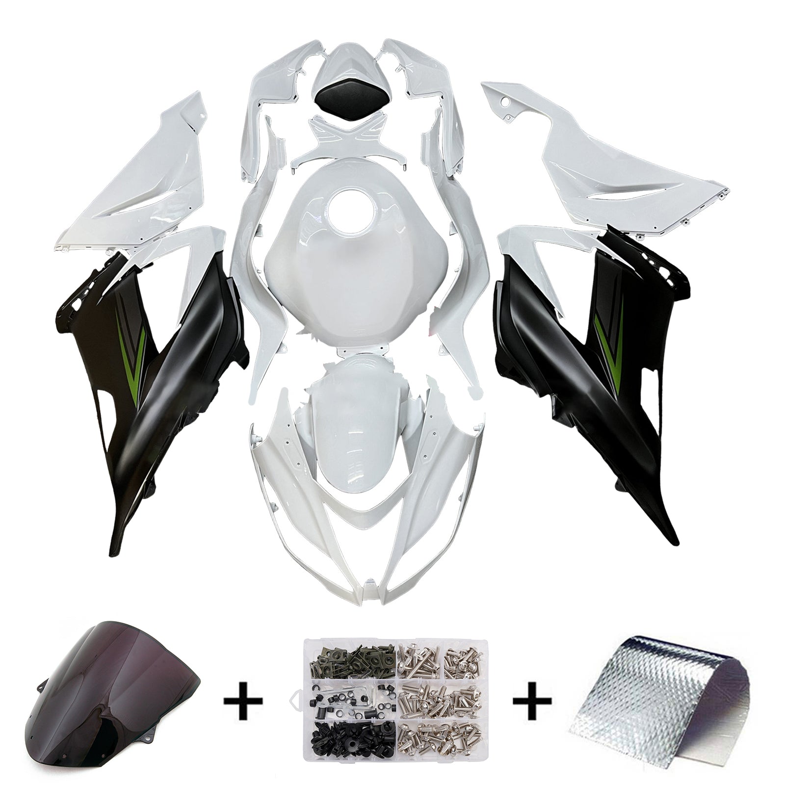 Injeksjon Fairing Kit Bodywork Plast Abs Fit for Kawasaki ZX6R 636 2013-2018