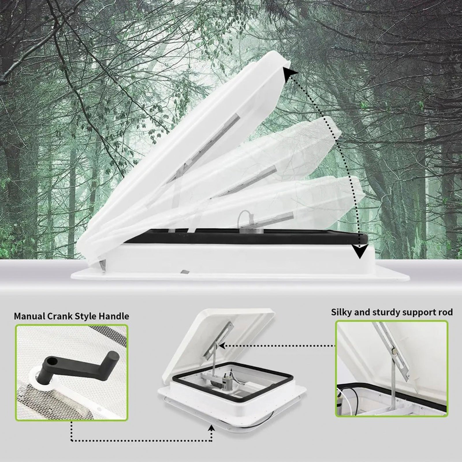 14" Caravan Dakraam Dakventilatie Afstandsbediening Camper Camper RV Afzuigventilator