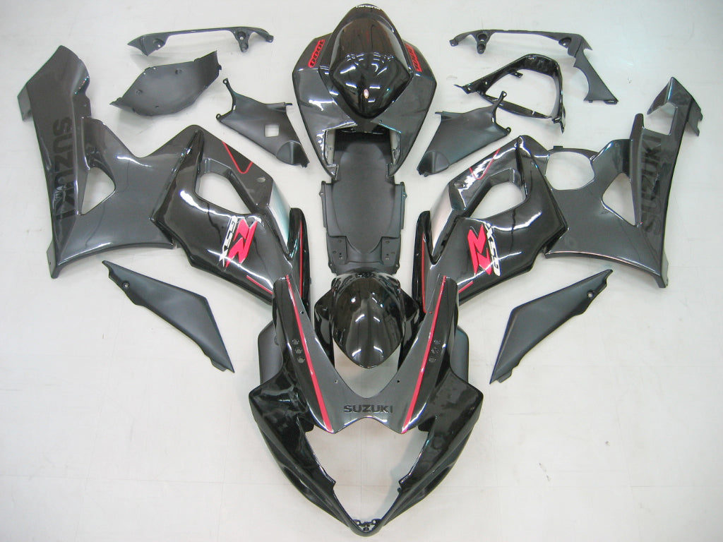 2005-2006 Suzuki GSXR 1000 Silver & Black GSXR Racing Fairings Generic