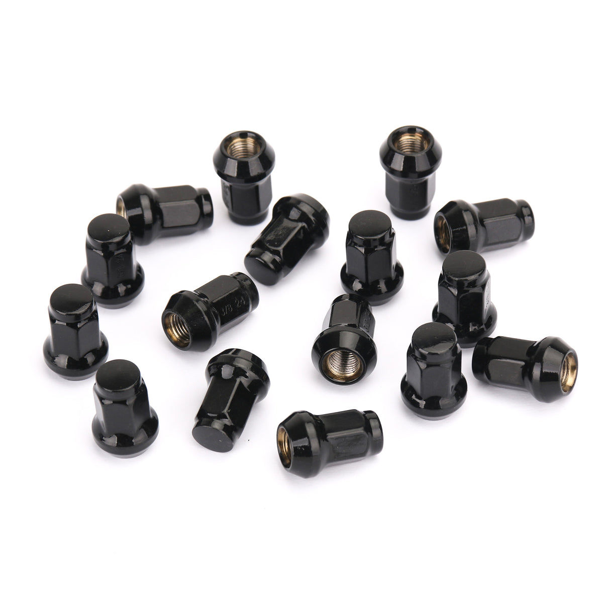 2008-2009 Polaris Ranger 6x6 700 EFI Areyourshop 16 Pack Black 3/8"-24 Tapered Lug Nuts Generic