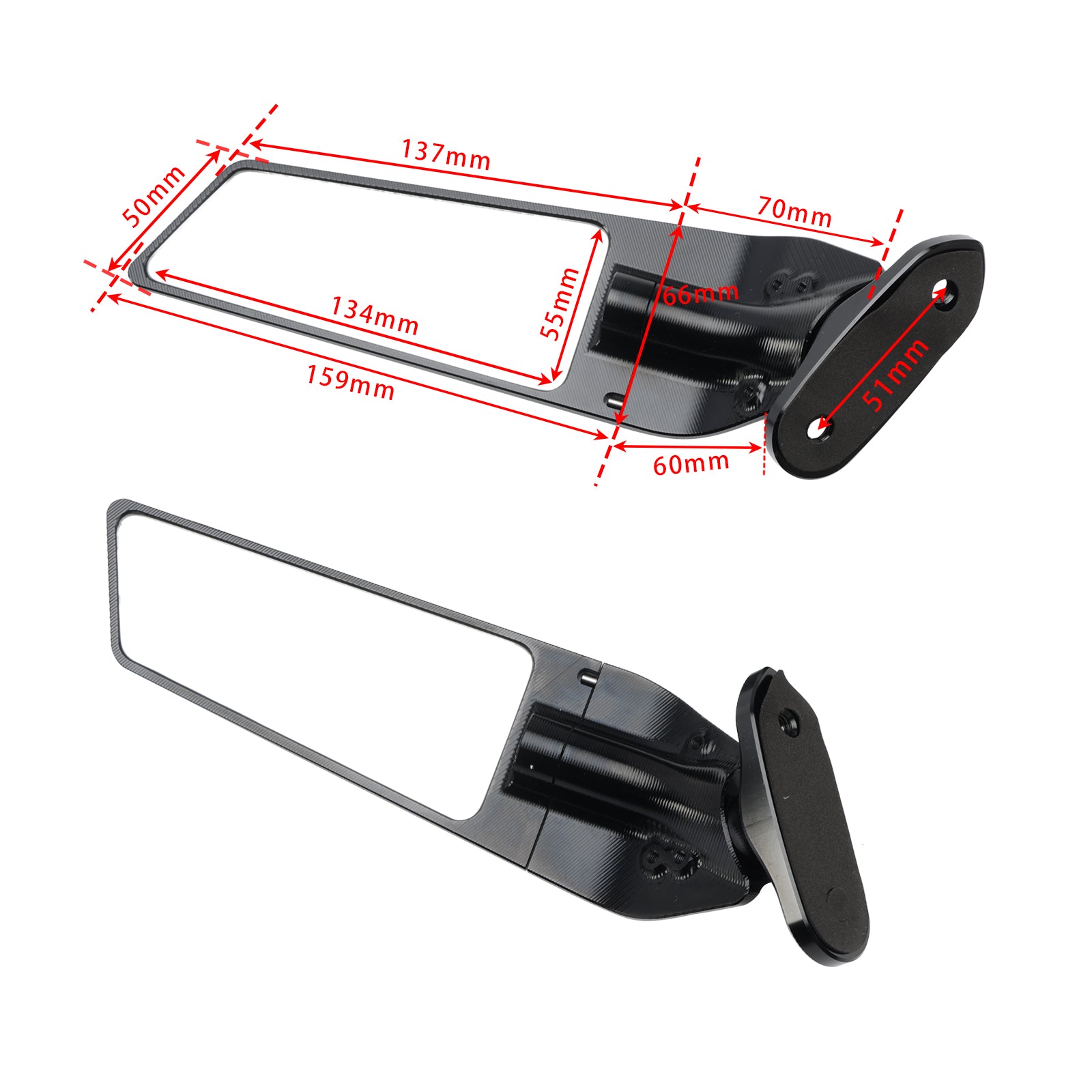 2019-2023 Yamaha YZF-R3 CNC Aluminum Winglet Mirrors