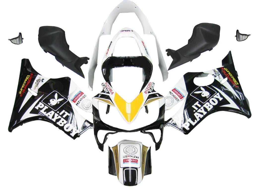 2001-2003 Honda CBR 600 F4i Black & White Playboy Racing Fairings Generic