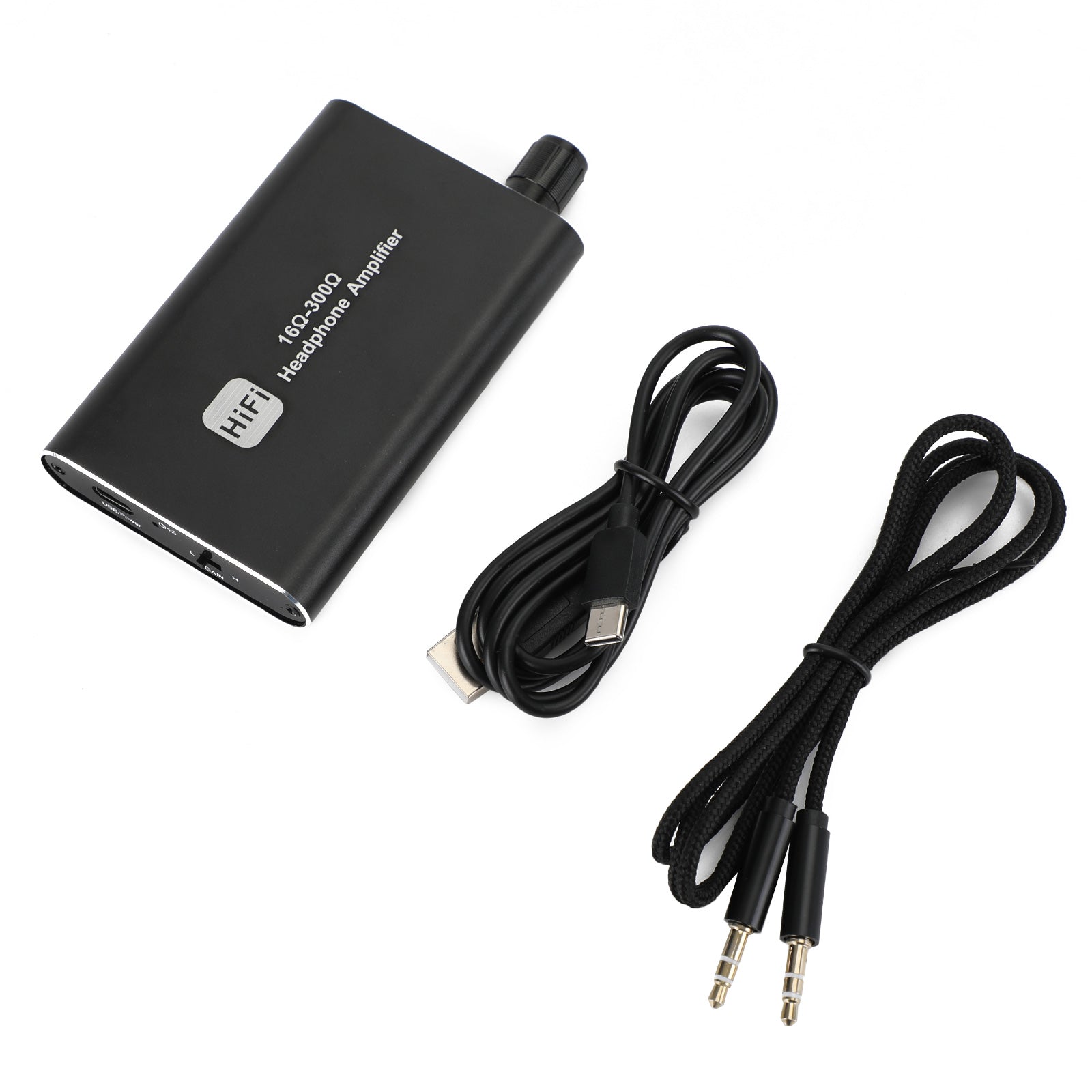 16Ω-300Ω HIFI Headphone Amplifier Portable Earphone AMP 3.5mm Audio w/ USB Cable