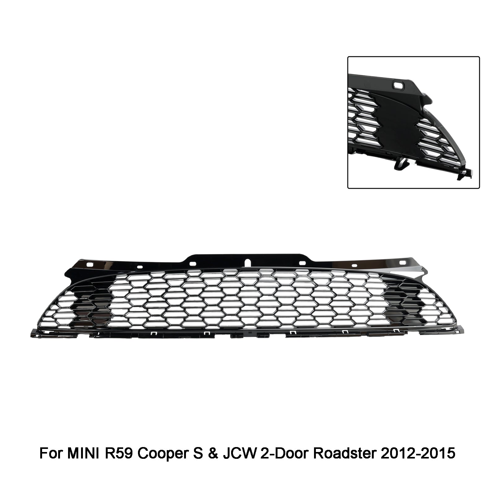 2009-2013 MINI R57 Cooper S & JCW 2 portes cabriolet noir brillant grille de pare-chocs avant