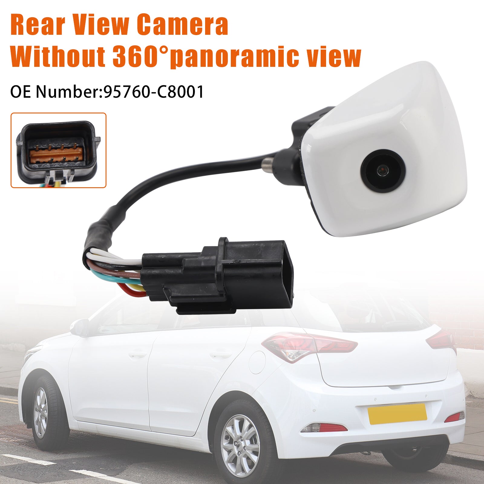 White Rear View Camera 95760-C8001 Without 360°For Hyundai i20 2018