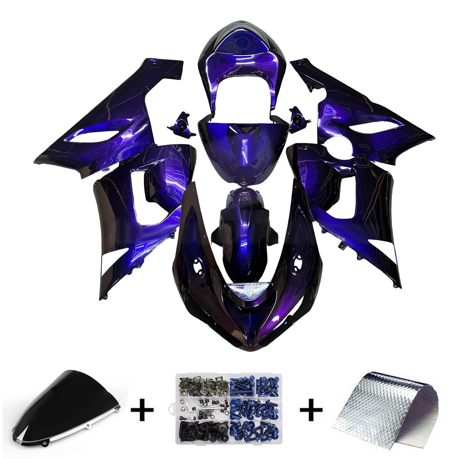 Injeksjon Fairing Kit Bodywork Plast Abs Fit for Kawasaki ZX6R 636 2005-2006