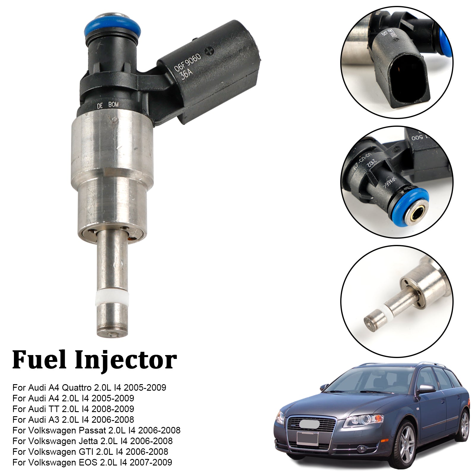 1PCS Brandstofinjector 06F906036A Fit Audi A3 A4 A6 Fit VW Golf Passat 2.0 Tfsi